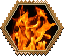 fire hexagonal stamp